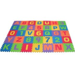It is scary when you think you have a toy that is recalled.  When I heard the news about foam mats in Europe being recalled. I searched for information to calm my fears, and I am happy to report positive news. When my girls were a couple of months old.  I purchased Edu Shape Foam Letters for them.  I wanted the letters to cover our hardwood floors in their room and introduce them to their letters.  Below I will let you know my likes and dislikes about the foam letters.