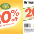 20% off Coupon for Pier 1 Imports, exp 1/31/12 Get 20% off one regular-priced item at Pier 1 Imports until January 1/31/12. Pier 1 is a store that specializes in home decor.