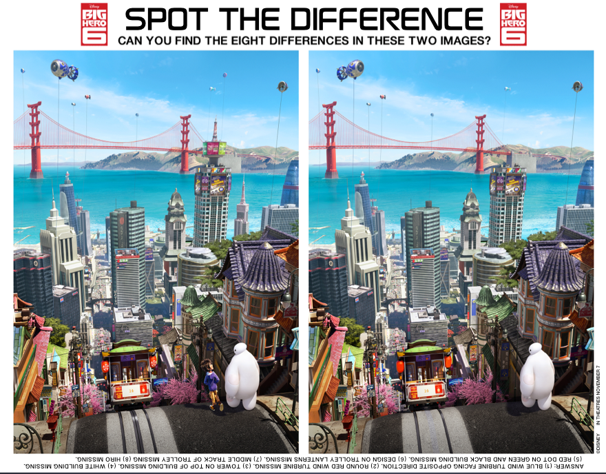 Big Hero 6 Spot the Difference #kids #printable #activity via @CleverlyChangin