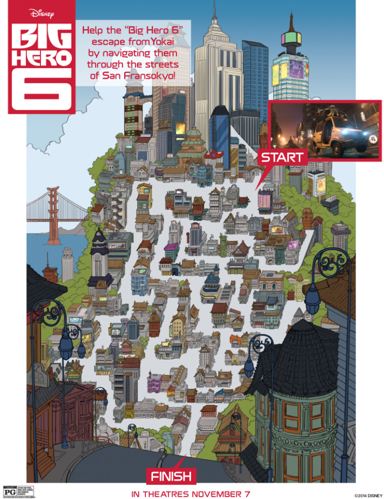Big Hero 6 San Fransokyo Maze #kids #activities #freeprintables