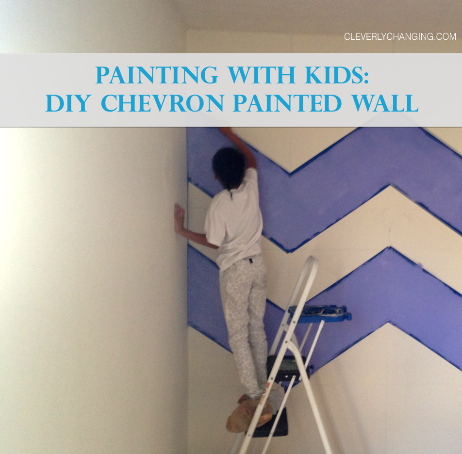 Painting with kids: DIY Chevron Painted Wall