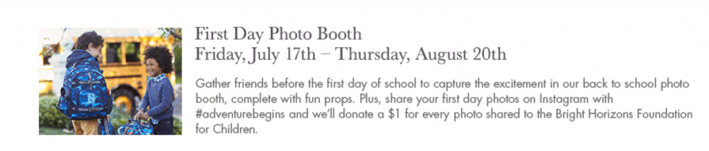 First Day Photo Booth: Low Cost or Free 2015 Summer Activities