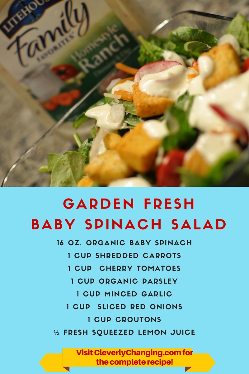 Garden Fresh Baby Spinach Salad #recipe