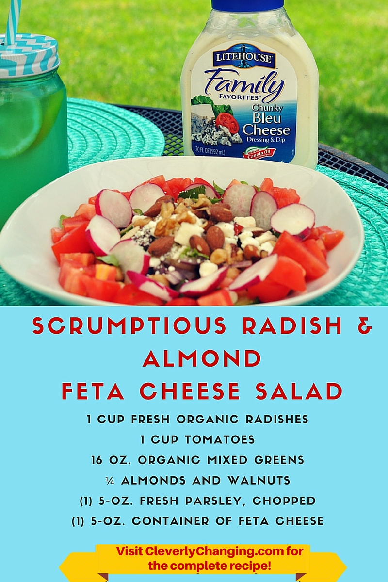 Radish Almond Feta Cheese Salad