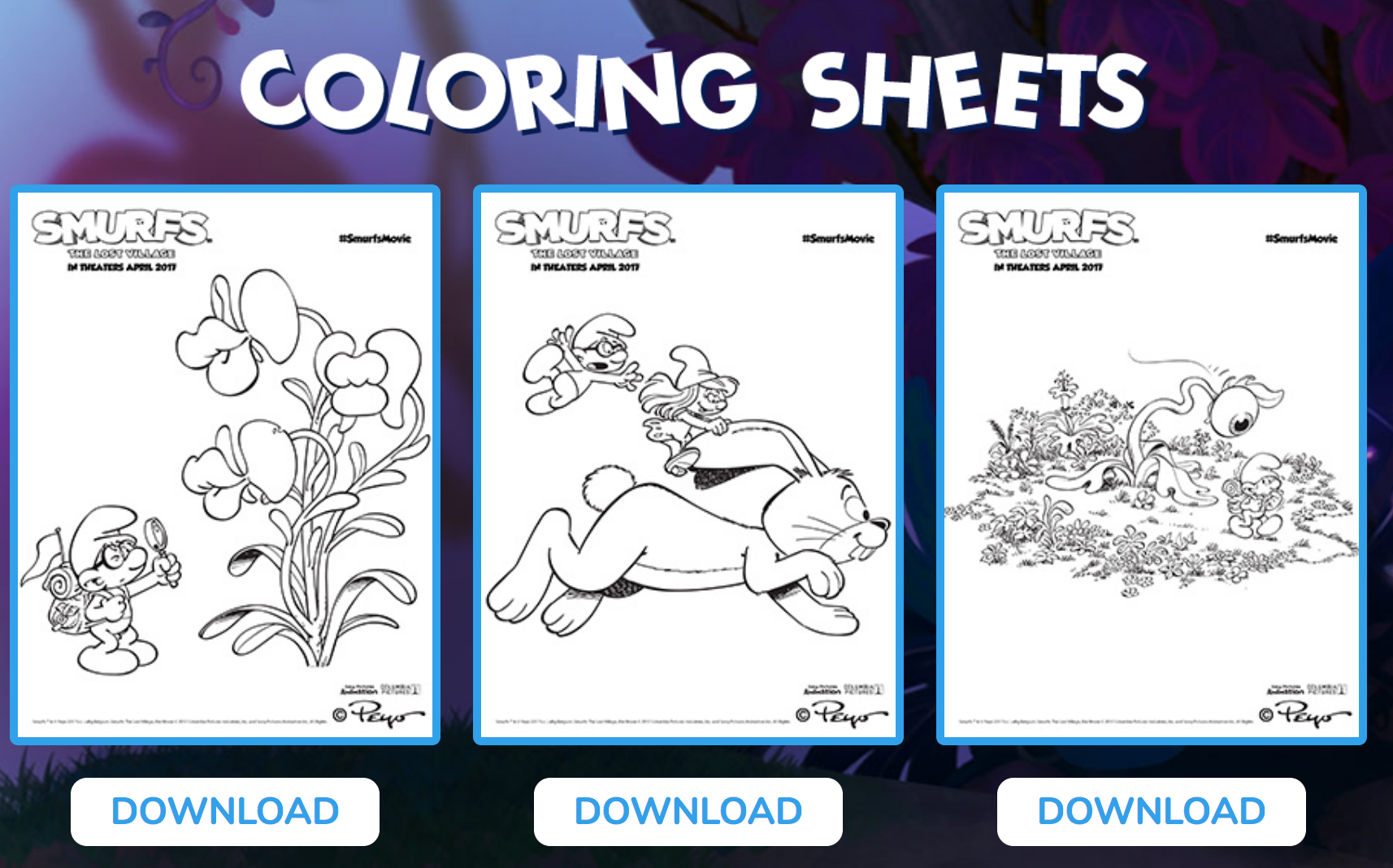 Smurfs The Lost Village Coloring Sheets