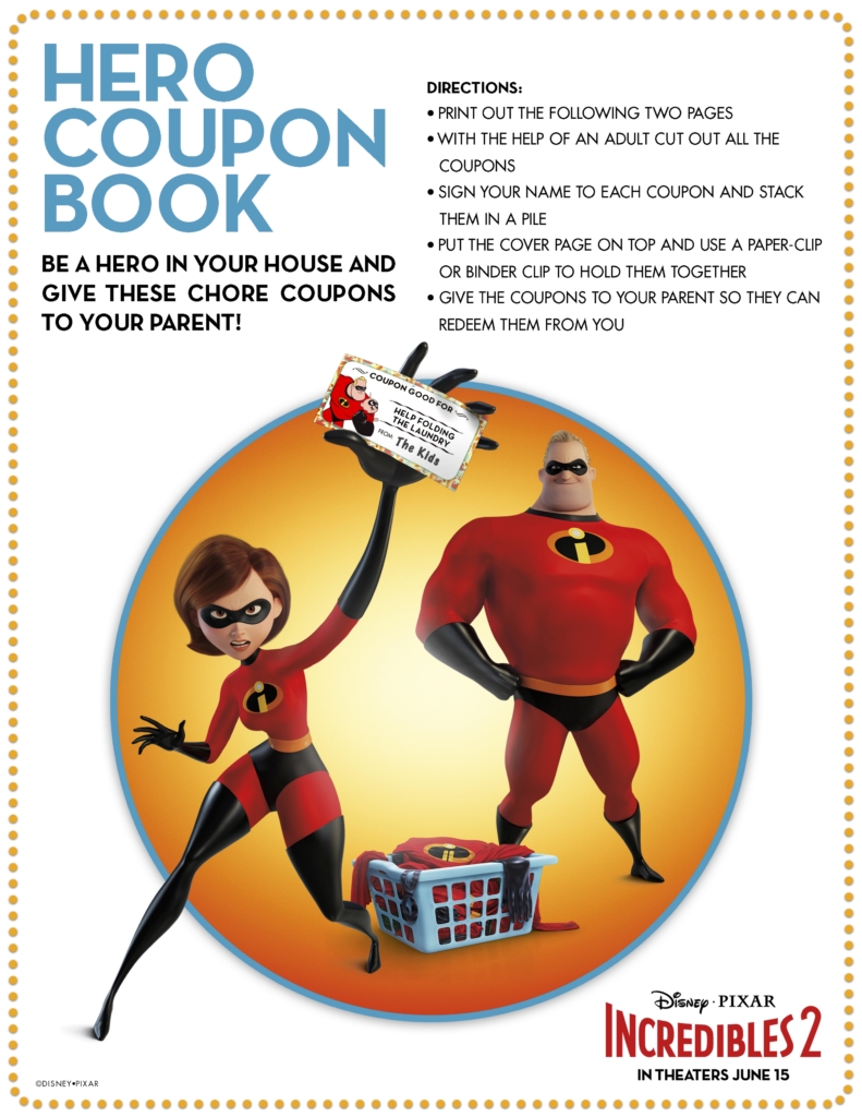 Incredibles2 Coupon Chore Book
