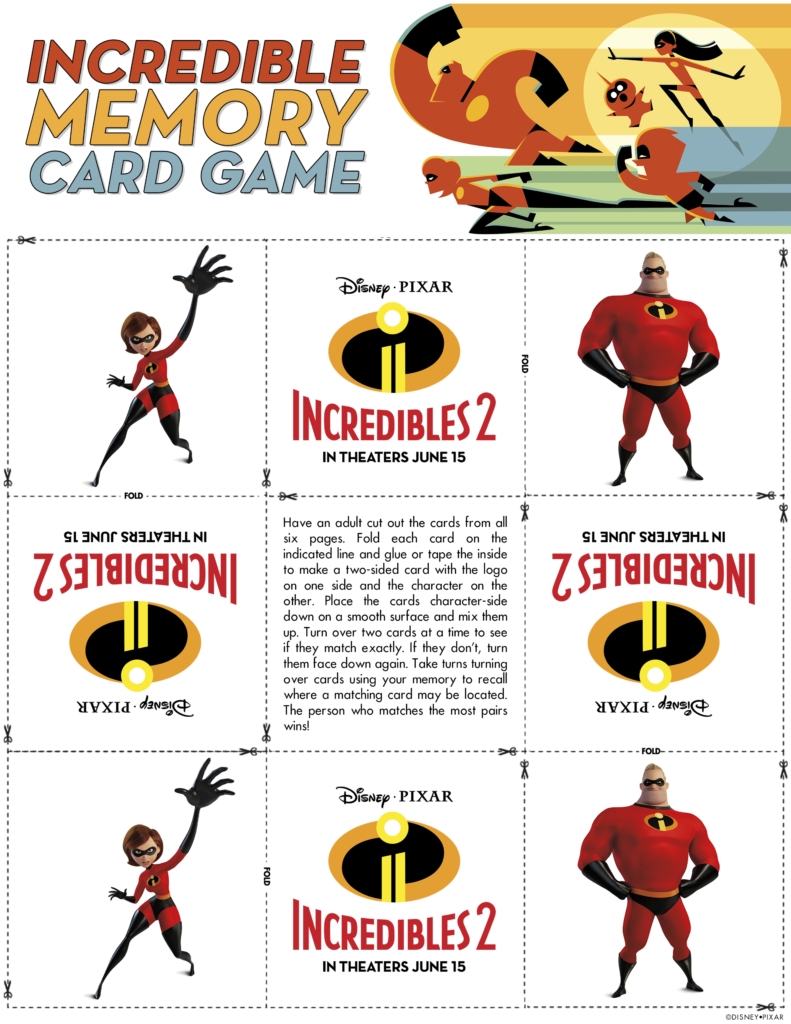 Incredibles2 Incredible Memory Card Game