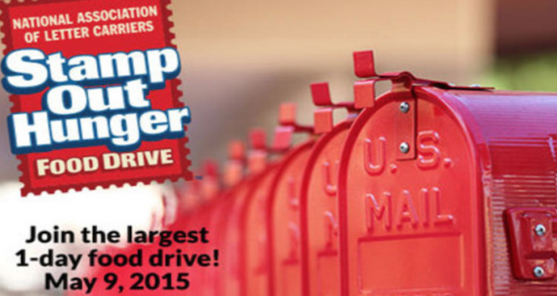 May 9 2015 Is STAMP OUT HUNGER DAY. Leave a donation in your mailbox.