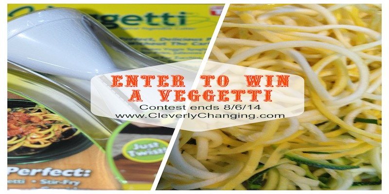 Win a Veggetti Contest via CleverlyChanging.com. Ends 8/6/14