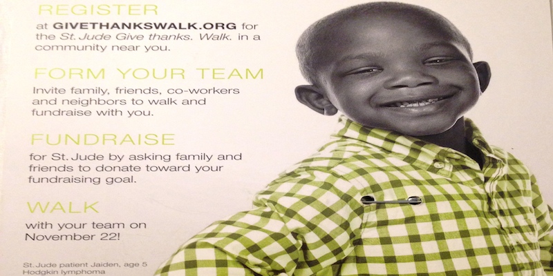 Participate in the Give Thanks Walk. Over 65 cities are participating across America. #St.Jude