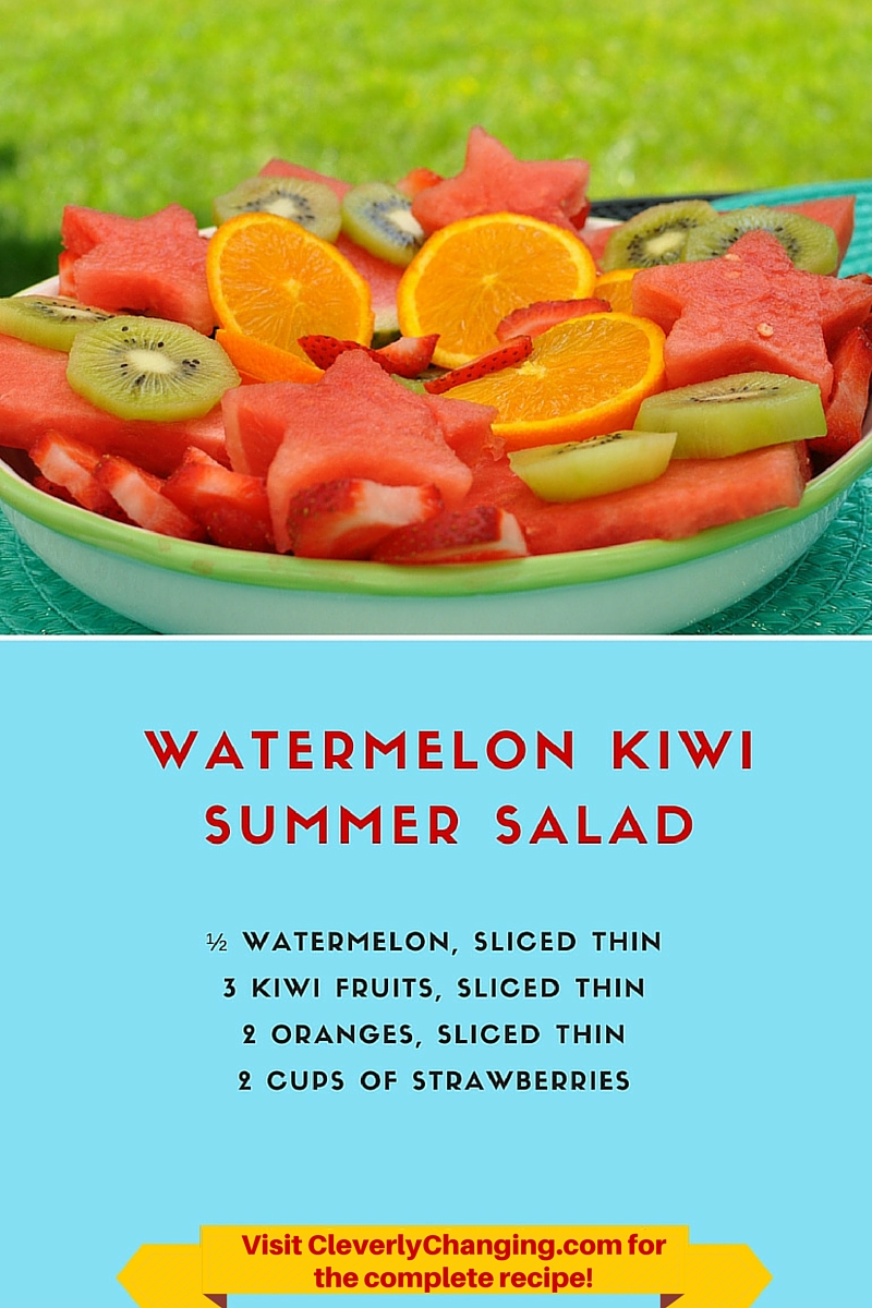 Watermelon Kiwi Summer Salad #vegetarian #vegan