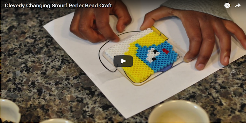 DIY Perler Beads Smurfette Craft