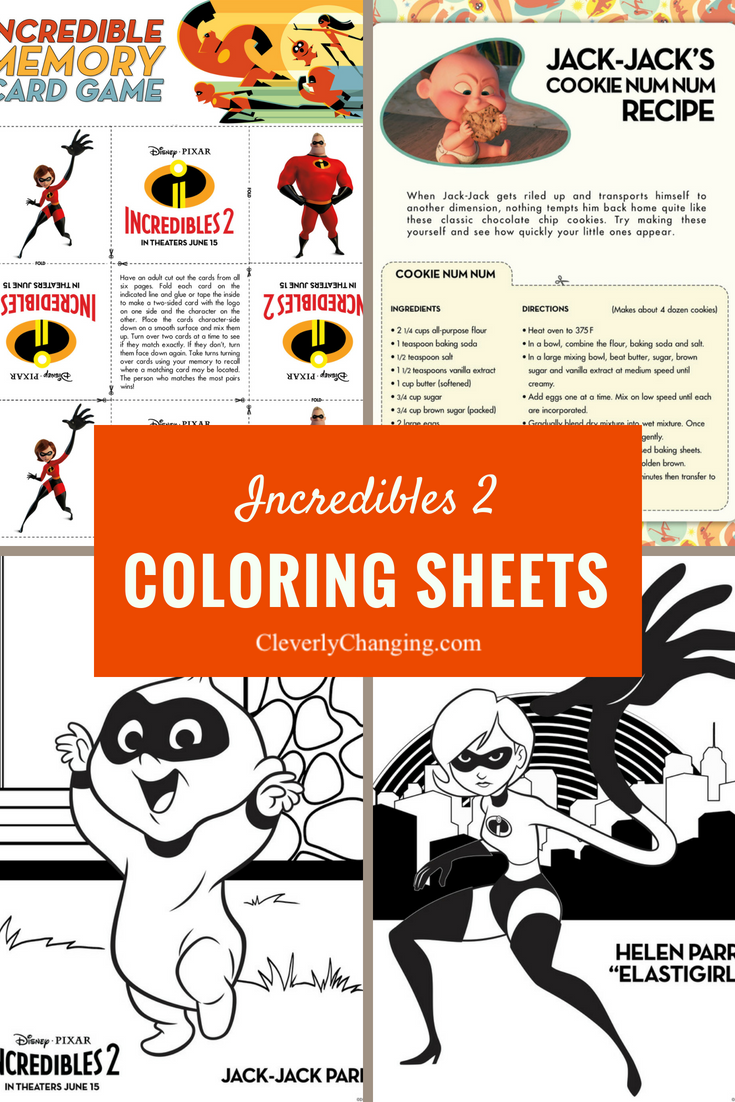 INCREDIBLES 2 Printable Coloring Pages #Incredibles2 - Cleverly Changing