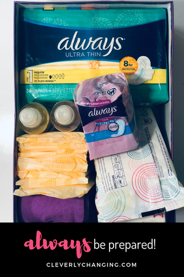 Box for Girls Starting Their Period - Ad Always Be Prepared