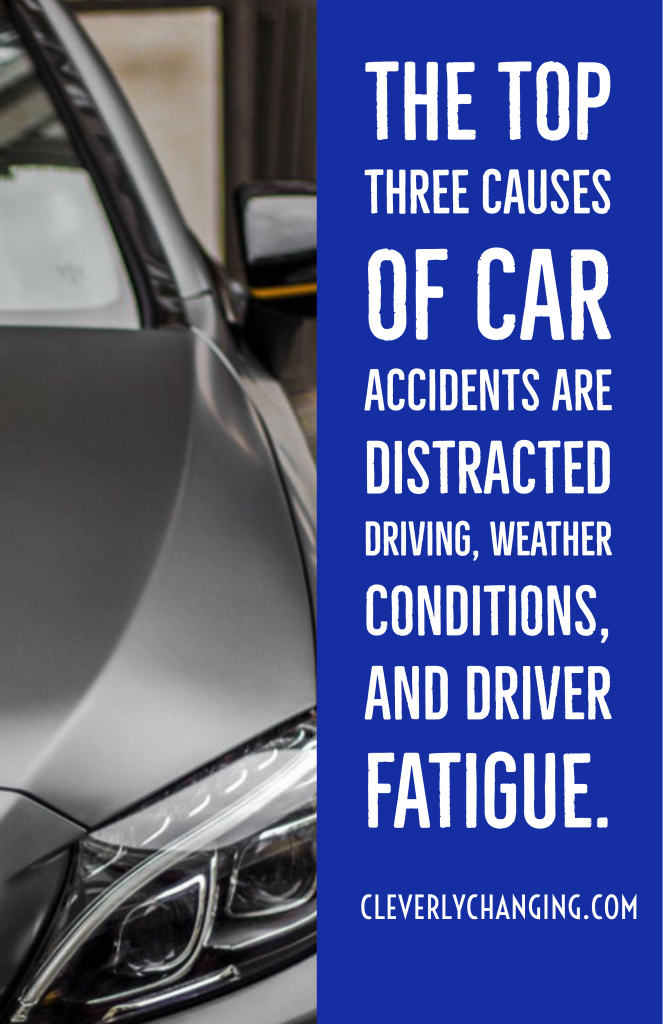 The top three causes of car accidents are distracted driving, weather conditions, and driver fatigue