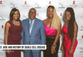 (l-r Riche Holmes Grant, Richard Snow, T. Espinoza, Elle Cole)St. Jude and History of Sickle Cell Disease