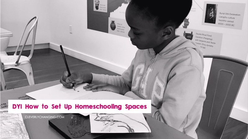 DYI How to Set Up Homeschooling Spaces | black child homeschooling