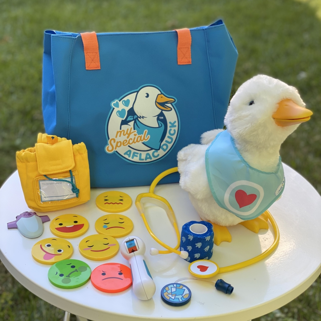 Ad. Aflac is expanding its My Special Aflac Duck program to help children facing sickle cell disease. Components of My Special Aflac Duck are being modified and expanded to include accessories, packaging, and App functions specific to sickle cell patients.